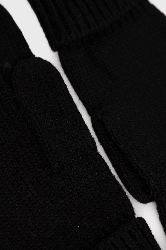 Rękawiczki męskie z domieszką wełny czarne czarny