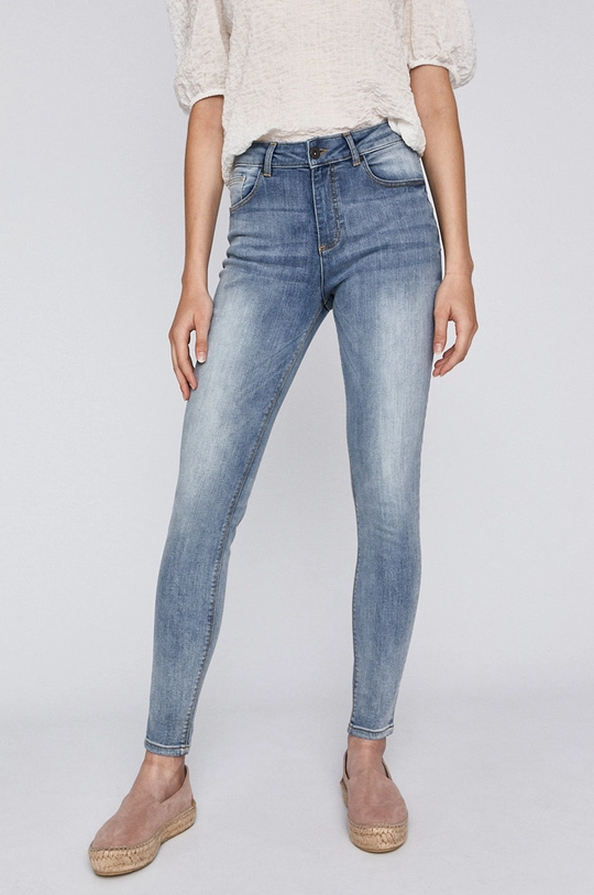 niebieski Jeansy damskie skinny niebieskie Damski