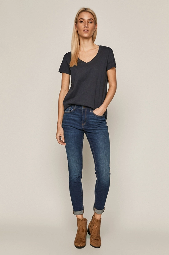 Jeansy damskie skinny granatowe granatowy