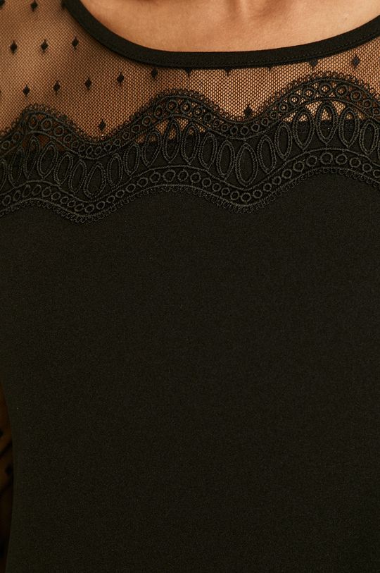 Sukienka damska z transparentnymi rękawami czarna Damski