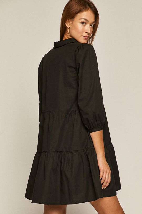 Bawełniana sukienka damska z falbaną czarna 100 % Bawełna