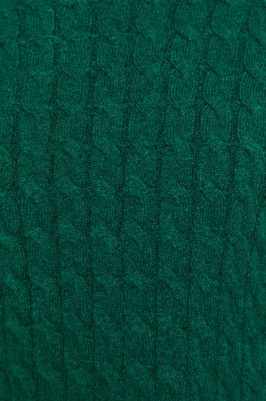 Sweter damski ze splotem zielony