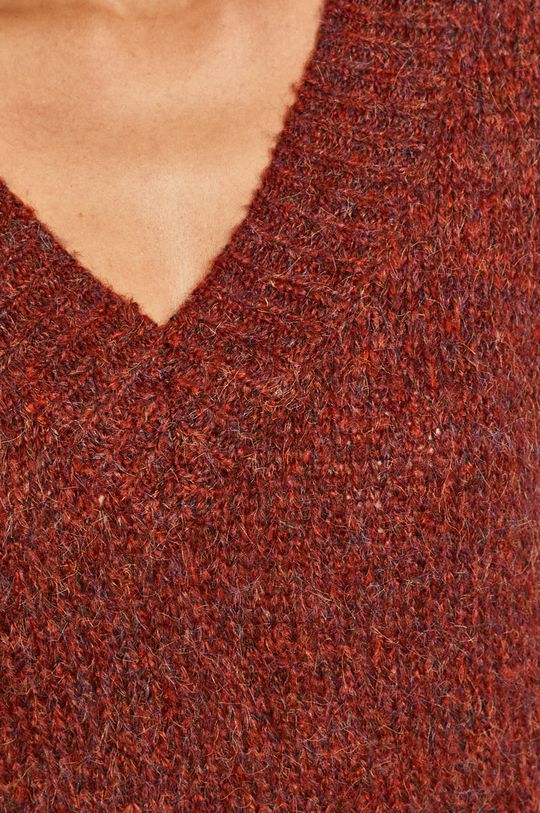 Sweter damski z recyklingowanym poliestrem czerwony