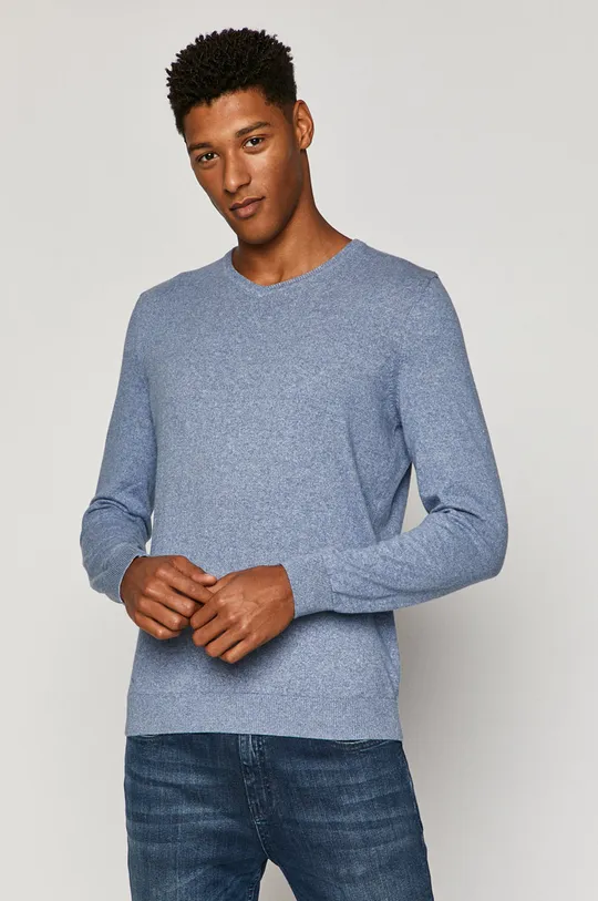 niebieski Sweter męski z bawełny organicznej niebieski Męski