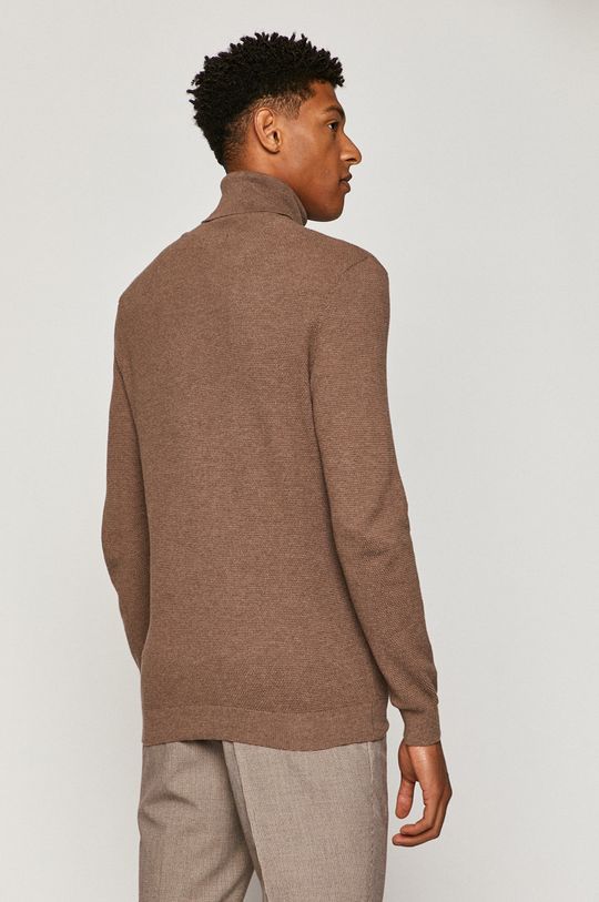 Sweter męski z golfem z bawełny organicznej brązowy 100 % Bawełna organiczna