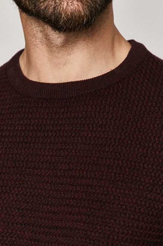 Sweter męski bawełniany bordowy Męski