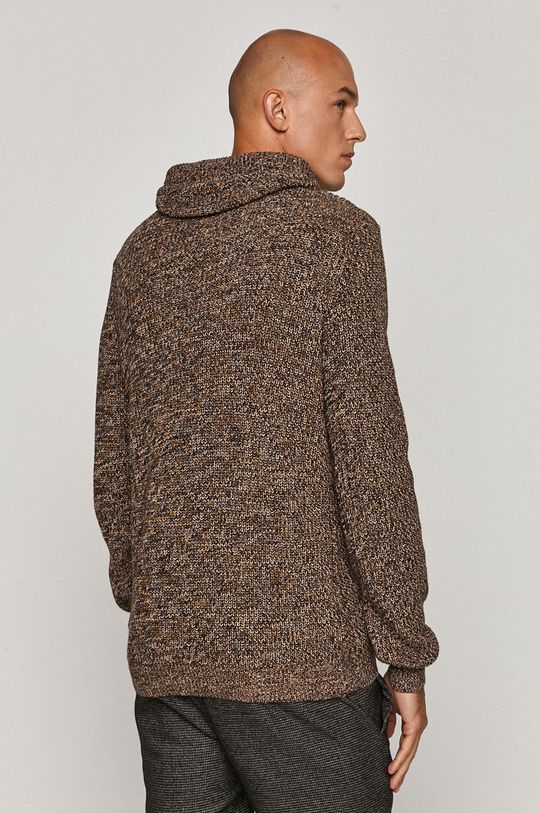 Sweter męski z kapturem brązowy 100 % Bawełna