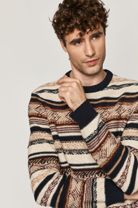 Sweter męski wełniany wzorzysty Męski