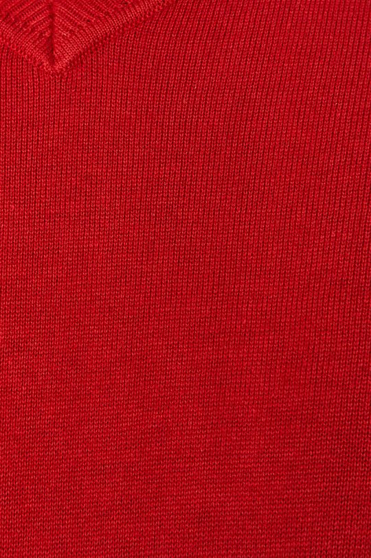 Sweter męski bawełniany z dekoltem V czerwony