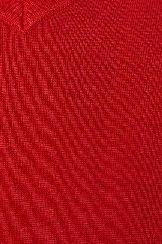 Sweter męski bawełniany z dekoltem V czerwony