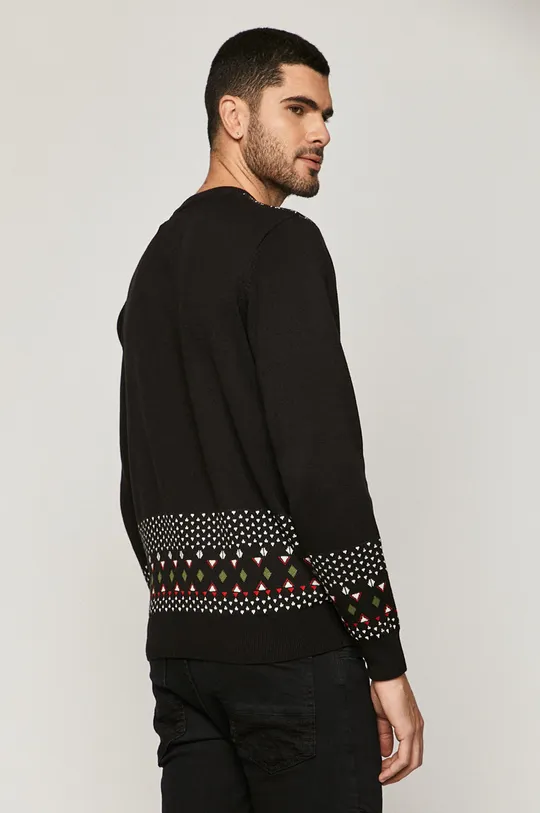Sweter męski z kolekcji X-mass by Dawid Ryski czarny 50 % Akryl, 50 % Bawełna