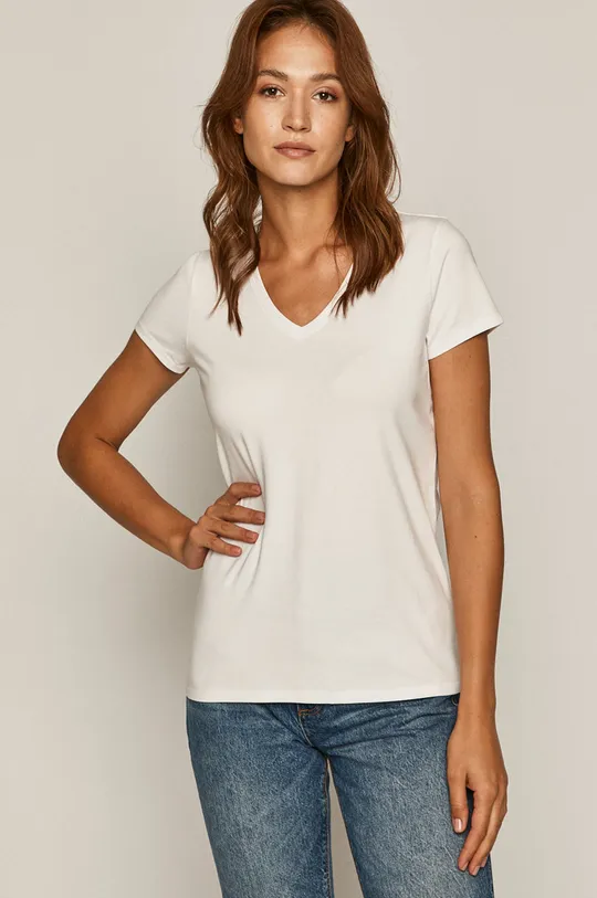 biały T-shirt damski z bawełny organicznej biały