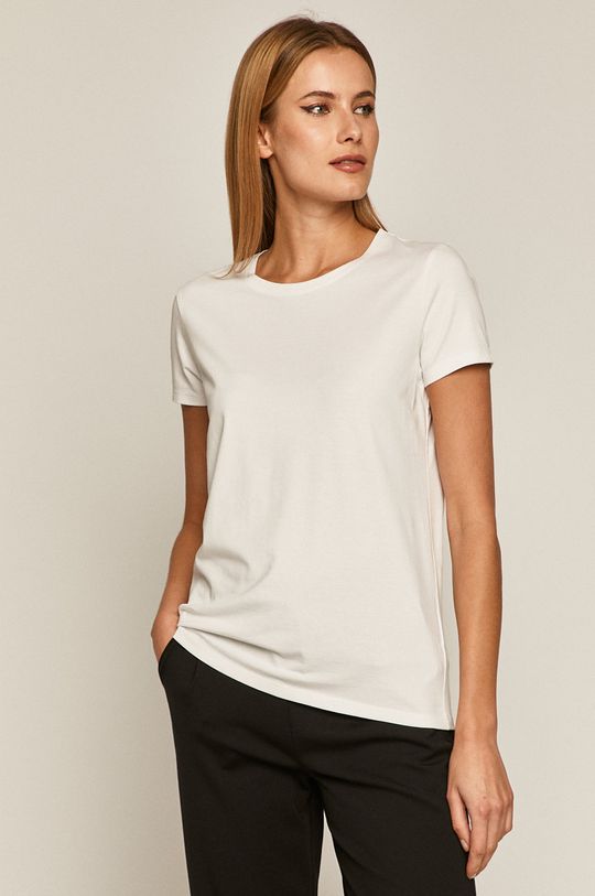 biały T-shirt damski z bawełny organicznej biały Damski