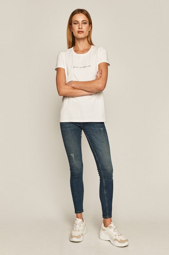 T-shirt damski z bawełny organicznej biały biały