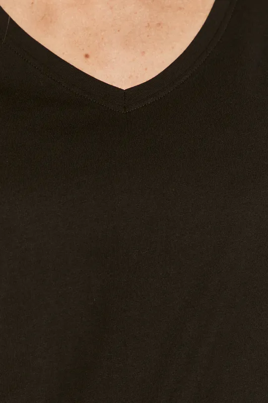 T-shirt damski z bawełny organicznej czarny Damski