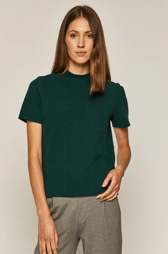zielony T-shirt damski gładki zielony Damski