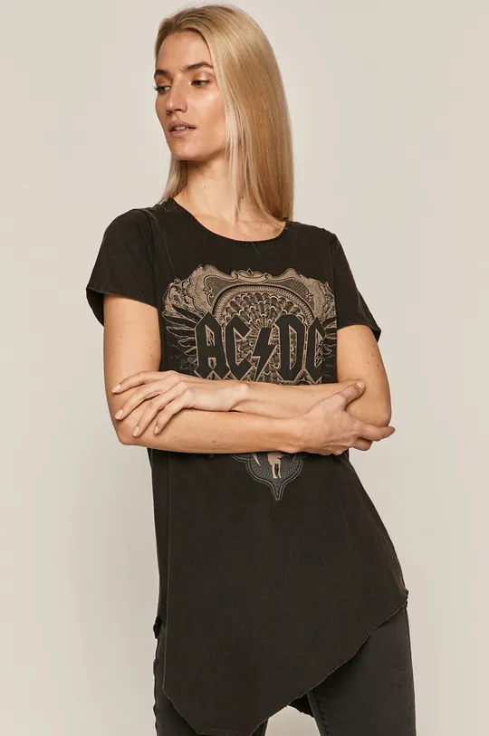 czarny T-shirt damski z nadrukiem AC/DC czarny Damski