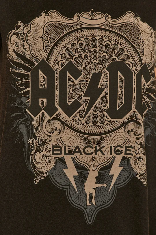 T-shirt damski z nadrukiem AC/DC czarny Damski