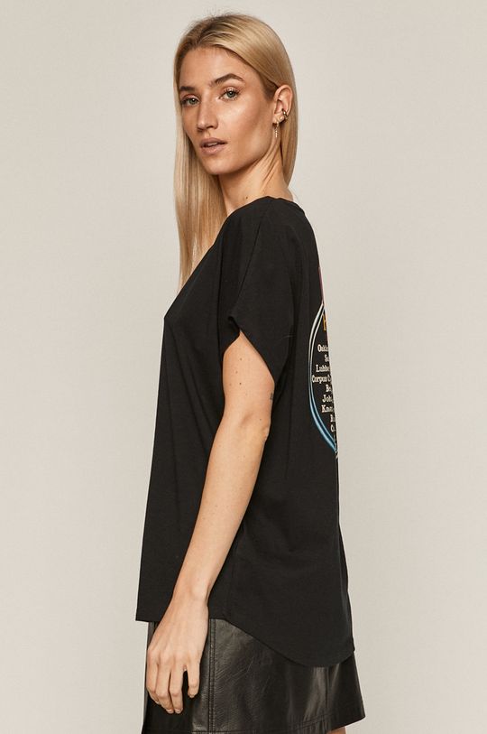T-shirt damski z bawełny organicznej z nadrukiem AC/DC czarny <p>100 % Bawełna organiczna</p>