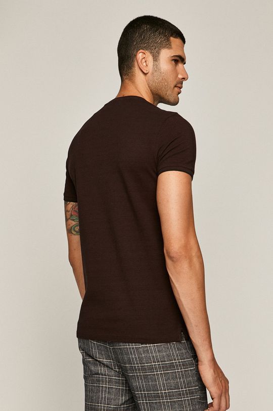 T-shirt męski Basic brązowy 98 % Bawełna, 2 % Elastan