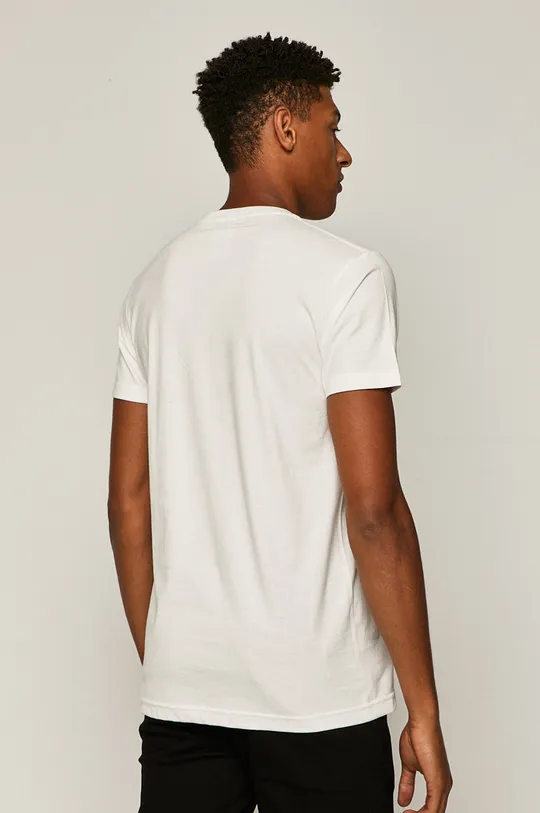 T-shirt męski z nadrukiem biały 100 % Bawełna