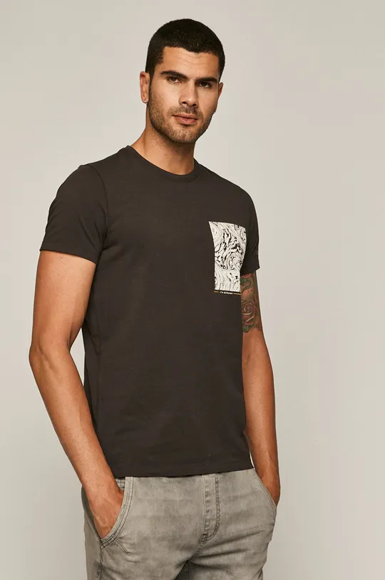 szary T-shirt męski z bawełny organicznej szary
