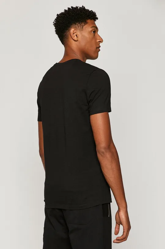 T-shirt męski z nadrukiem czarny <p>100 % Bawełna</p>