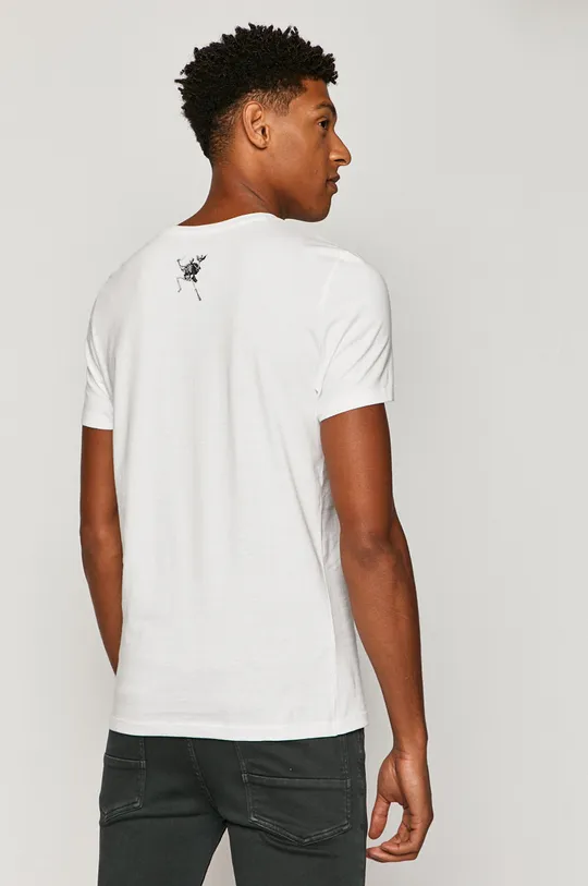 T-shirt męski z nadrukiem biały 100 % Bawełna
