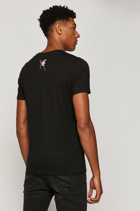 T-shirt męski z nadrukiem czarny 100 % Bawełna