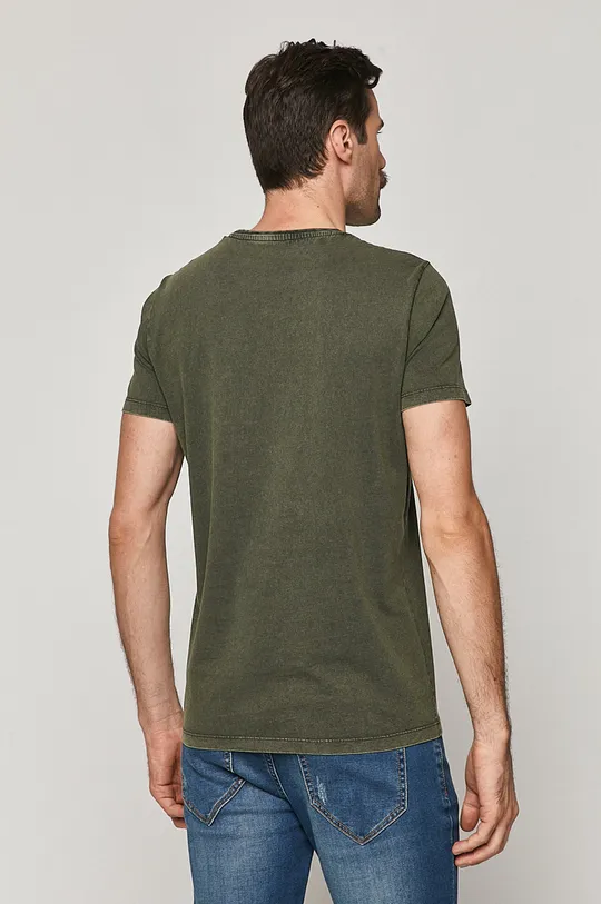 T-shirt męski z kieszonką zielony 100 % Bawełna