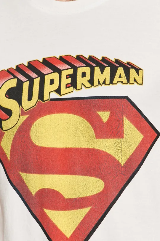 Bawełniany t-shirt męski z nadrukiem Superman biały Męski