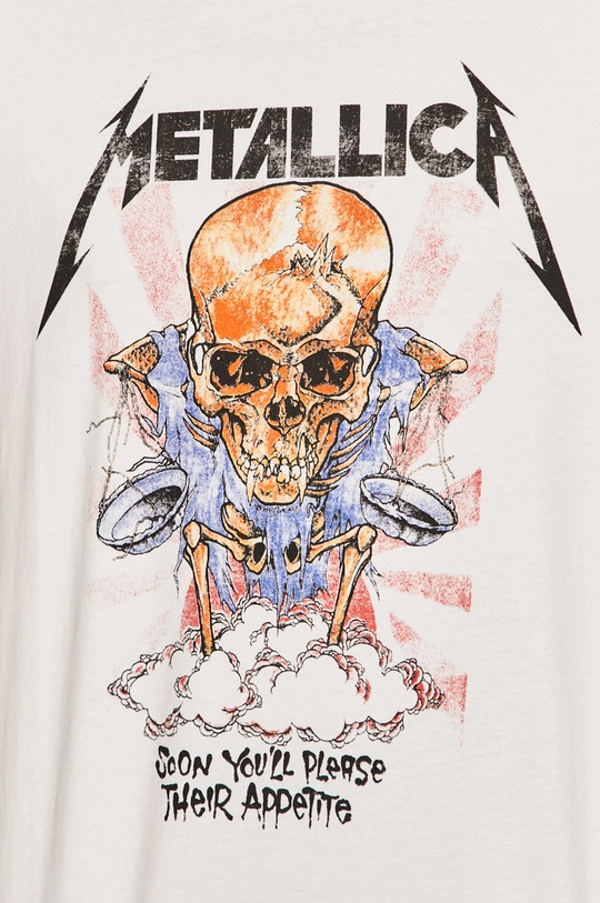 T-shirt męski Metallica z nadrukiem biały Męski