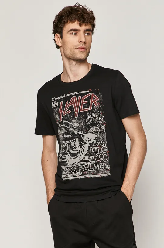 czarny T-shirt męski z nadrukiem Slayer czarny