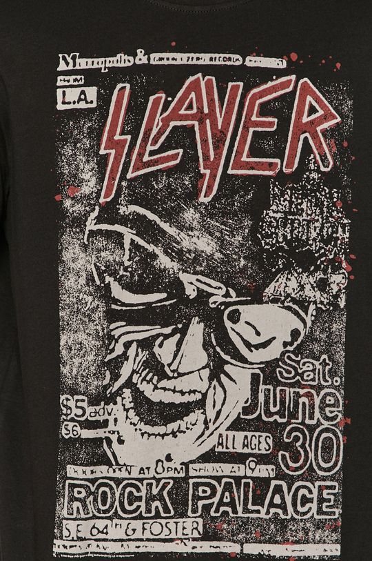 T-shirt męski z nadrukiem Slayer czarny Męski