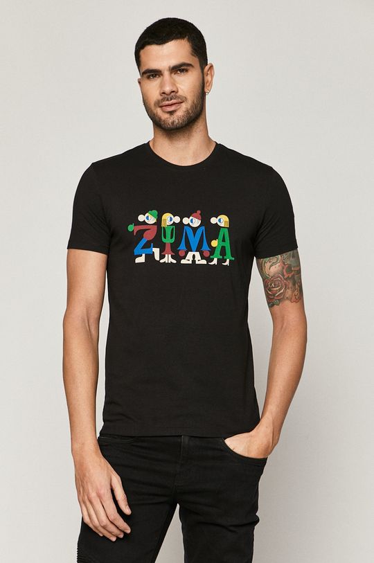 czarny T-shirt męski z bawełny organicznej z kolekcji X-mass by Patryk Mogilnicki Męski