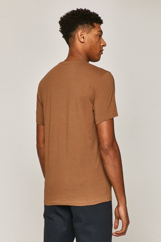 T-shirt męski gładki brązowy 95 % Bawełna, 5 % Elastan