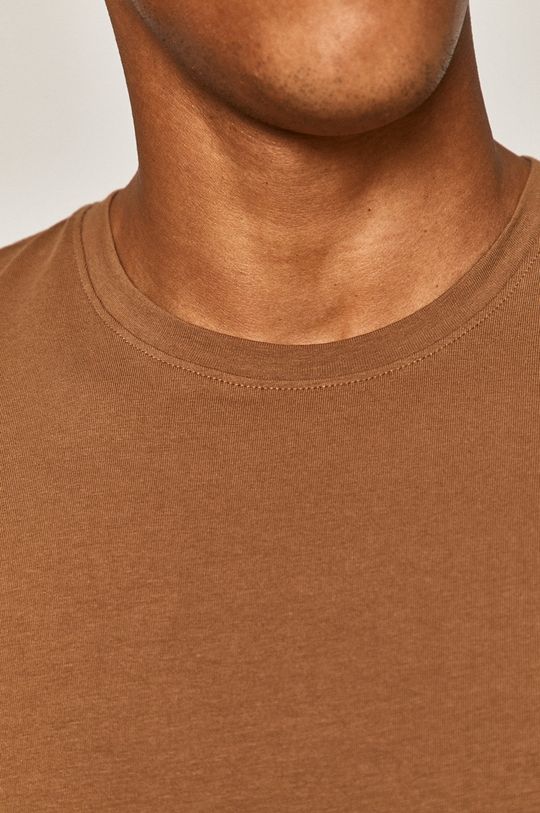 T-shirt męski gładki brązowy Męski