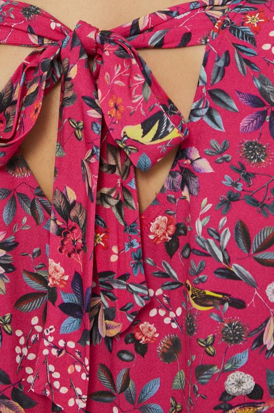 Bluzka z wzorzystej tkaniny damska różowa Damski