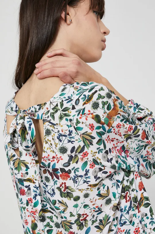 multicolor Bluzka z wzorzystej tkaniny damska Damski