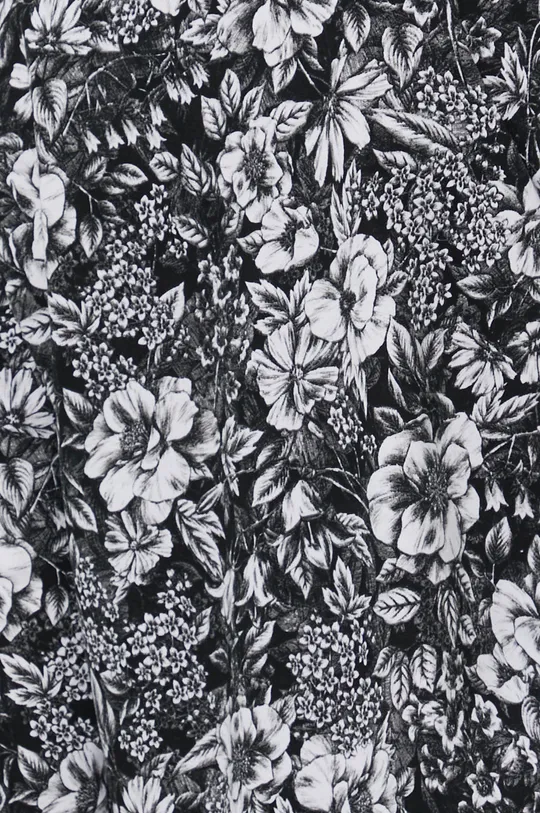 Bluza bawełniana damska w kwiatowy wzór czarna Damski