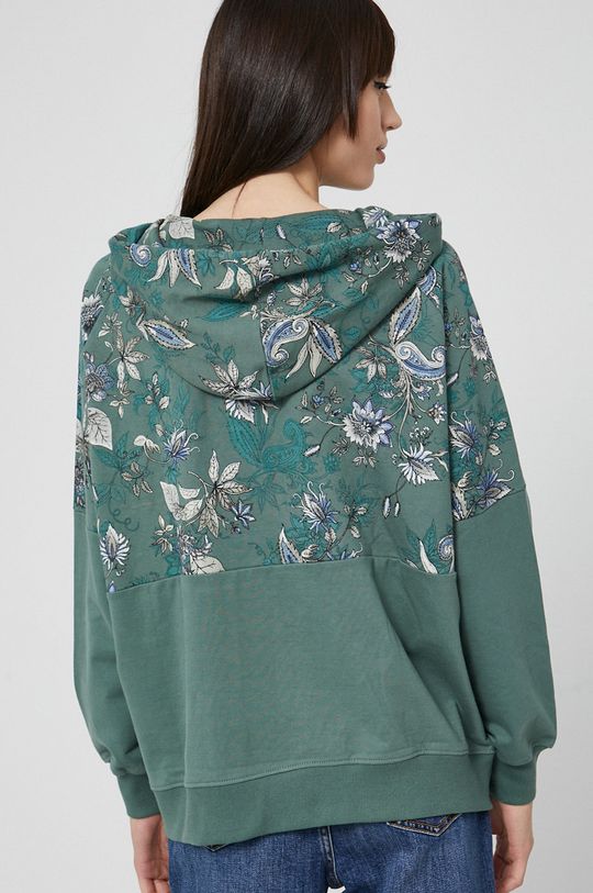 Bluza bawełniana wzorzysta damska zielona 100 % Bawełna
