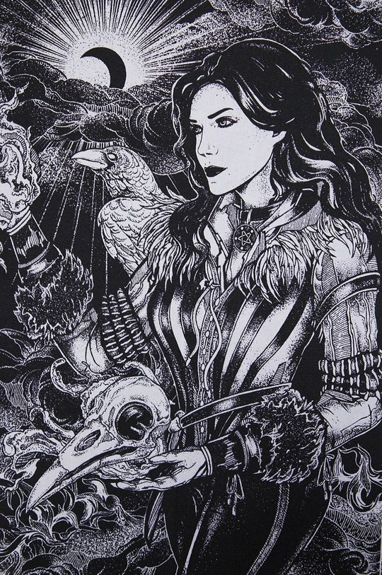 Bluza bawełniana damska z kolekcji The Witcher fioletowa