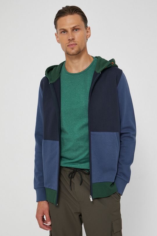 multicolor Bluza męska bawełniana z kontrastowymi elementami