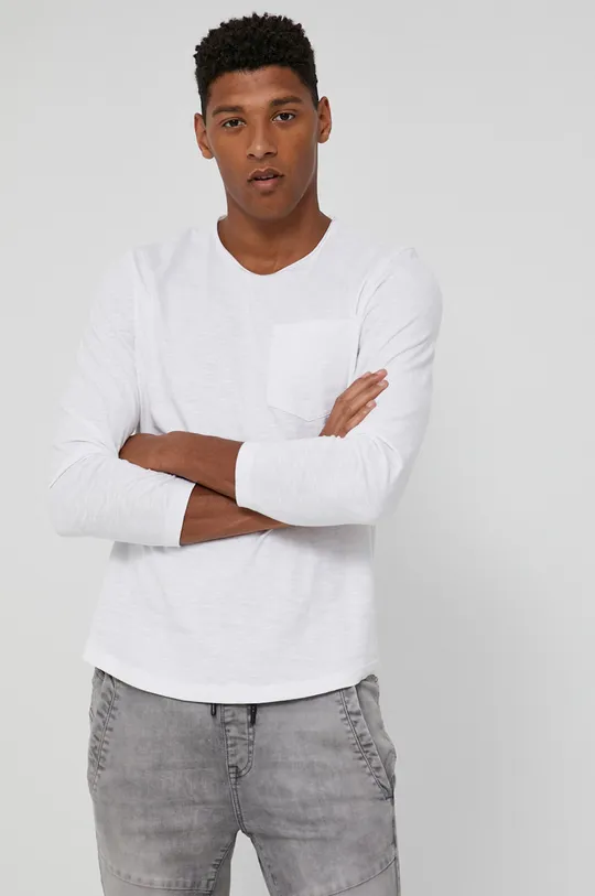 biela Medicine - Bavlnené tričko s dlhým rukávom Basic Pánsky