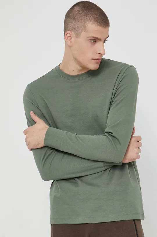 zelená Tričko s dlhým rukávom pánsky Basic Pánsky