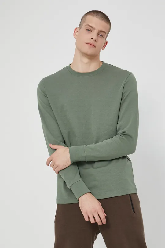 Tričko s dlhým rukávom pánsky Basic zelená
