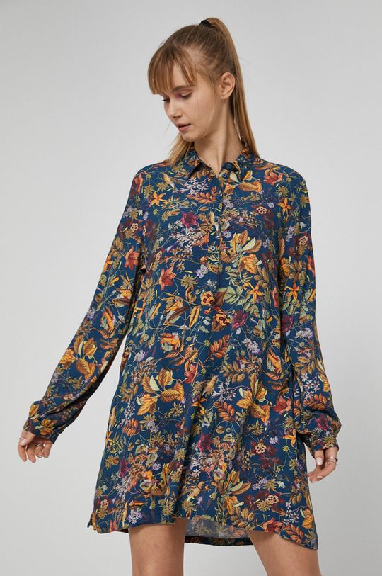 Koszula z wzorzystej tkaniny damska multicolor