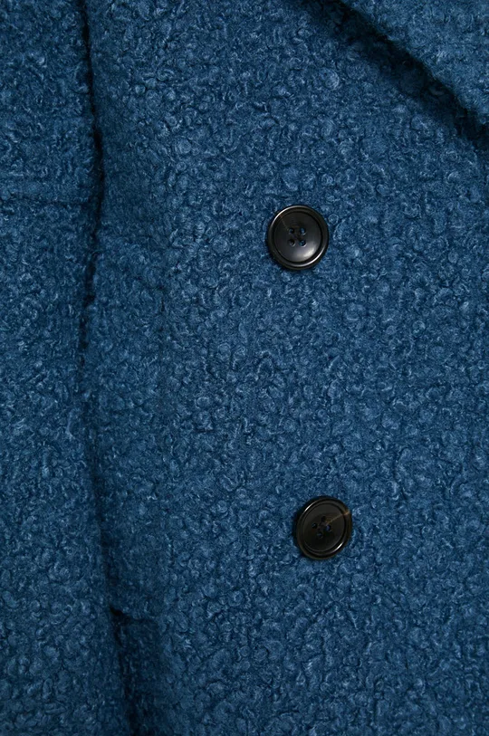 Płaszcz  z gładkiego materiału damski niebieski