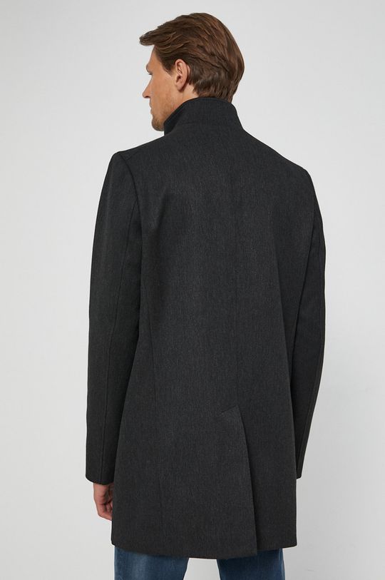 Płaszcz męski z gładkiej tkaniny czarny Podszewka: 100 % Poliester, Materiał zasadniczy: 49 % Bawełna, 33 % Poliester, 18 % Wiskoza