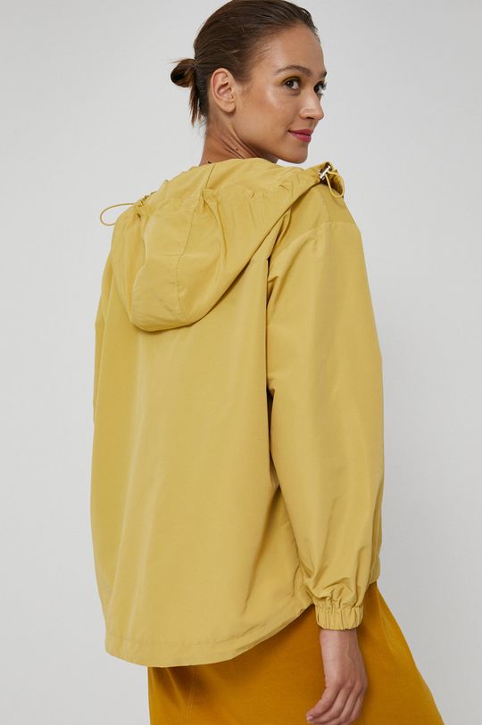 Krótka kurtka damska żółta 100 % Poliester